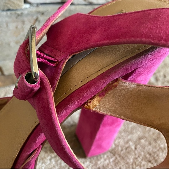 Steve Madden Vintage Y2K Jillyy Platform Heels Fuchsia Pink Suede Leather: 9M - Picture 7 of 12